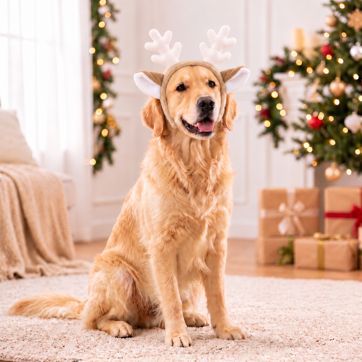 White reindeer antlers