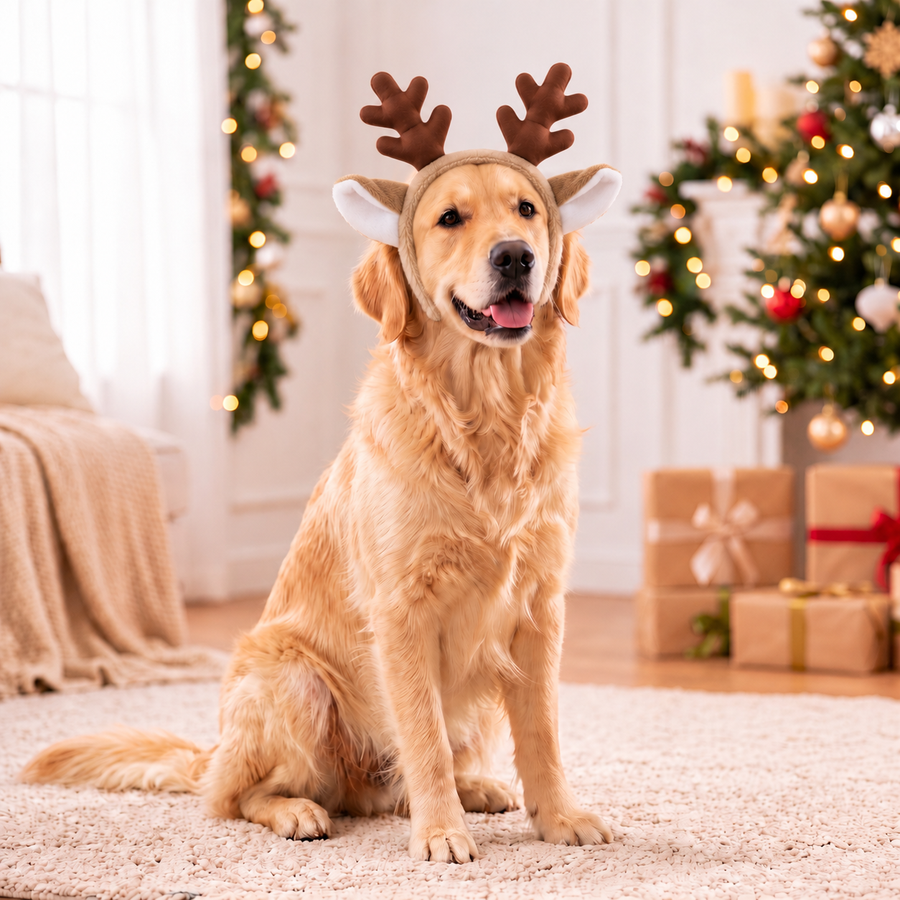 Reindeer Antler Headband for Dogs