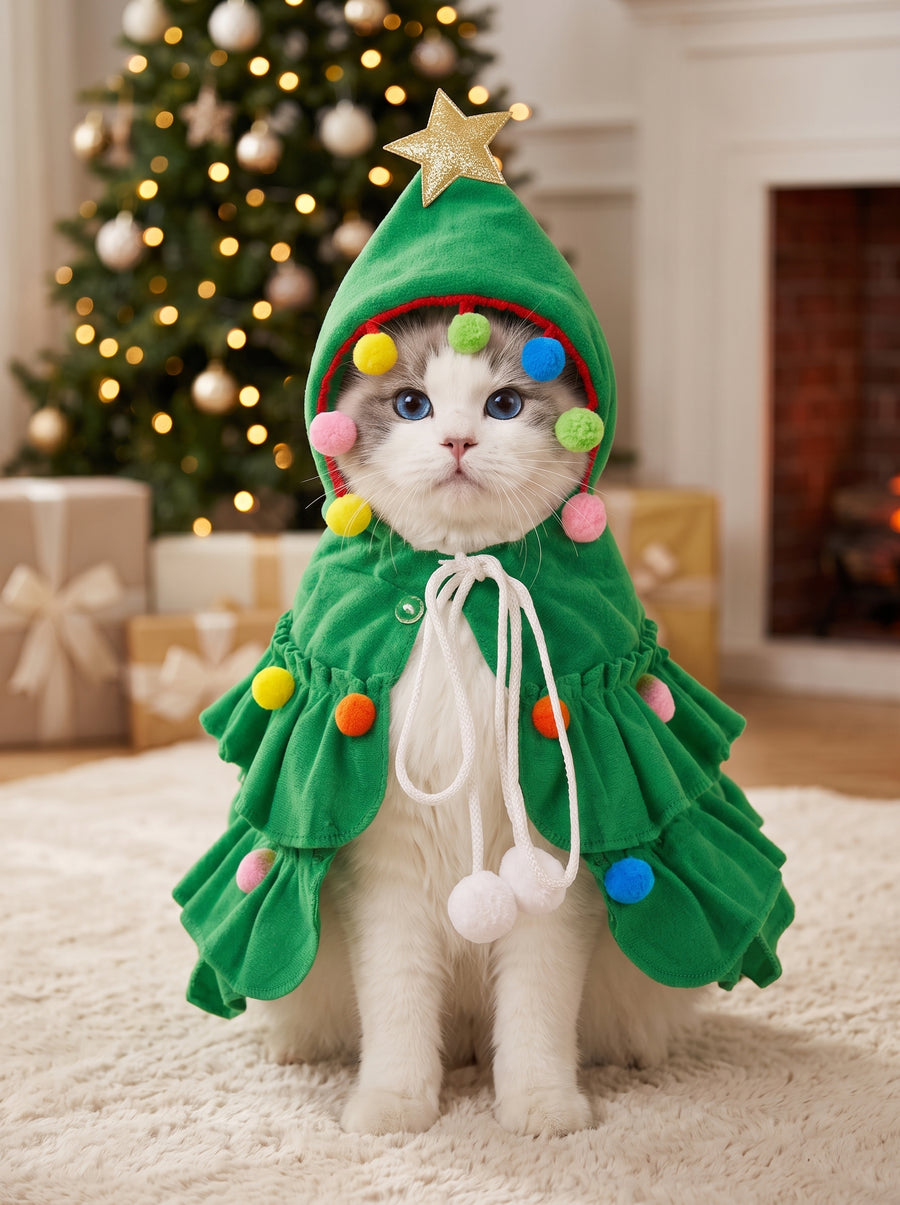 Christmas Tree Costume for Cats & Small Dogs